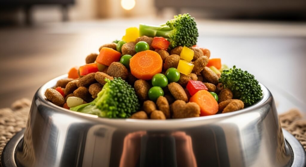 fiber rich foods for dogs​ bowl with vegetables
